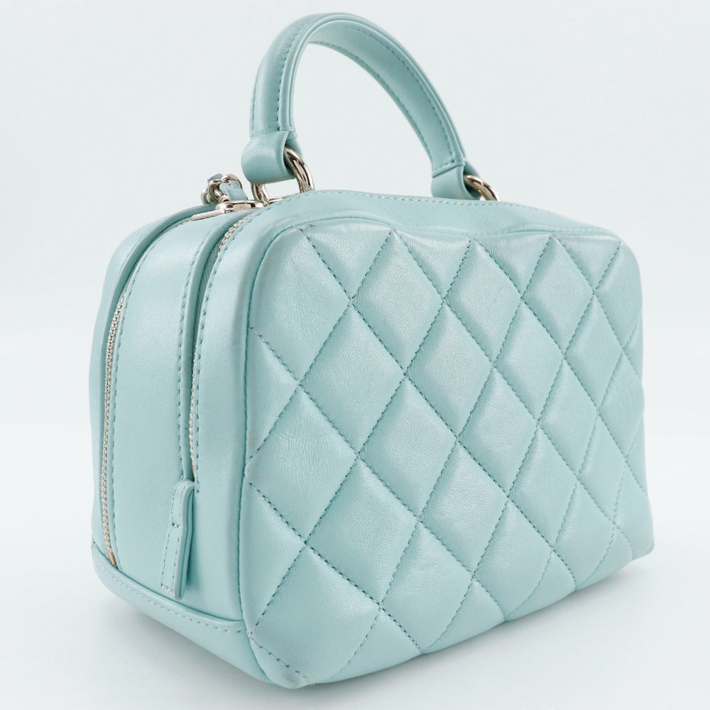 CHANEL Handbag Calfskin light blue 2WAYShoulder Matrasse Trendy COCO Mark Women Used Authentic
