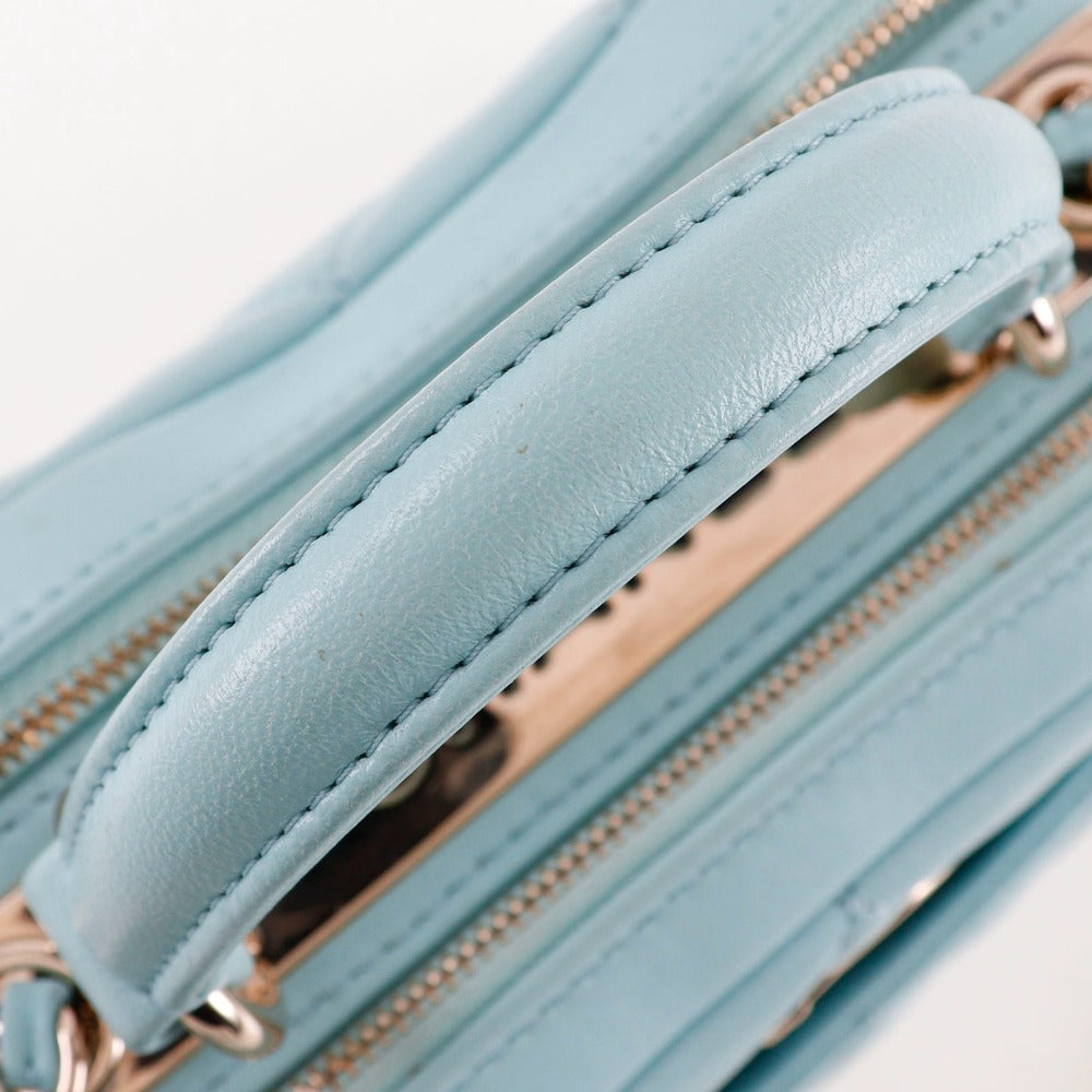 CHANEL Handbag Calfskin light blue 2WAYShoulder Matrasse Trendy COCO Mark Women Used Authentic