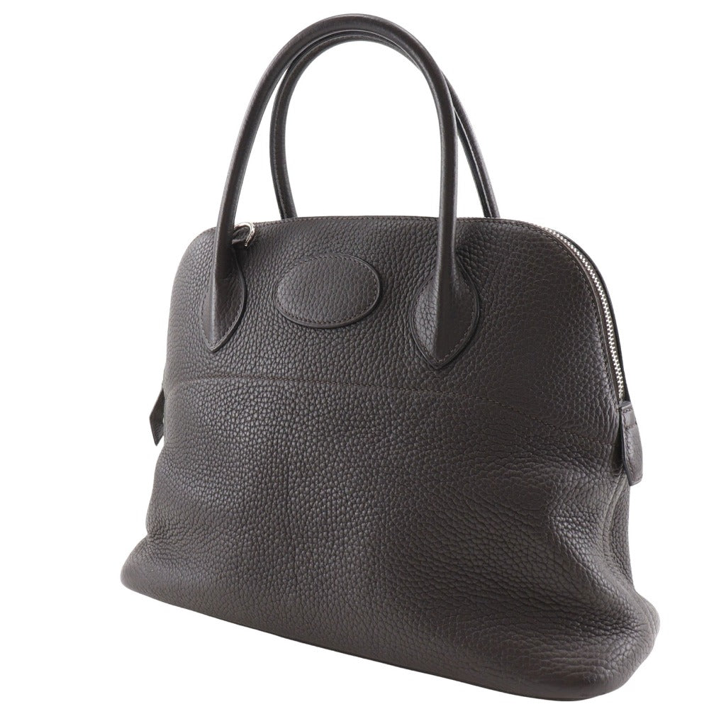 HERMES Handbag Taurillon Clemence Dark brown Bored 31 Women Used Authentic