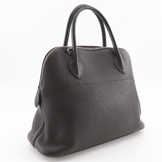 HERMES Handbag Taurillon Clemence Dark brown Bored 31 Women Used Authentic