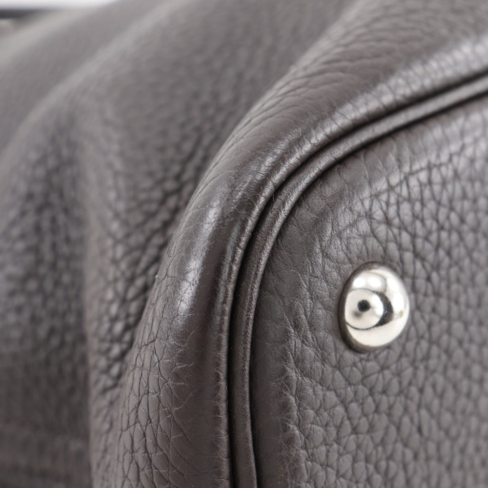 HERMES Handbag Taurillon Clemence Dark brown Bored 31 Women Used Authentic