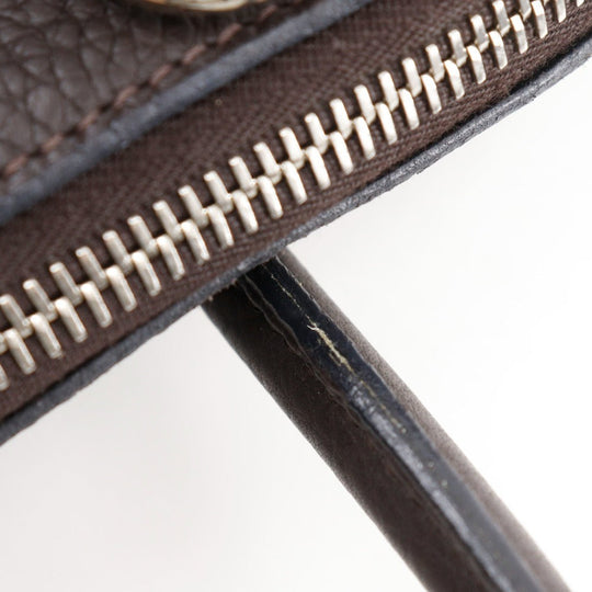 HERMES Handbag Taurillon Clemence Dark brown Bored 31 Women Used Authentic