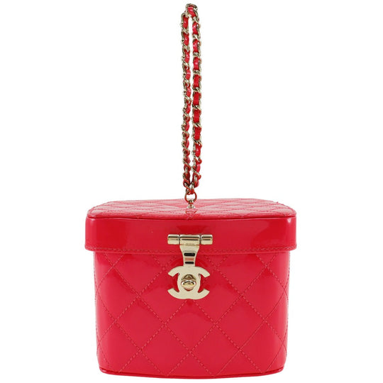 CHANEL Handbag Patent leather pink Party bag Matrasse Vanity Women Used Authentic