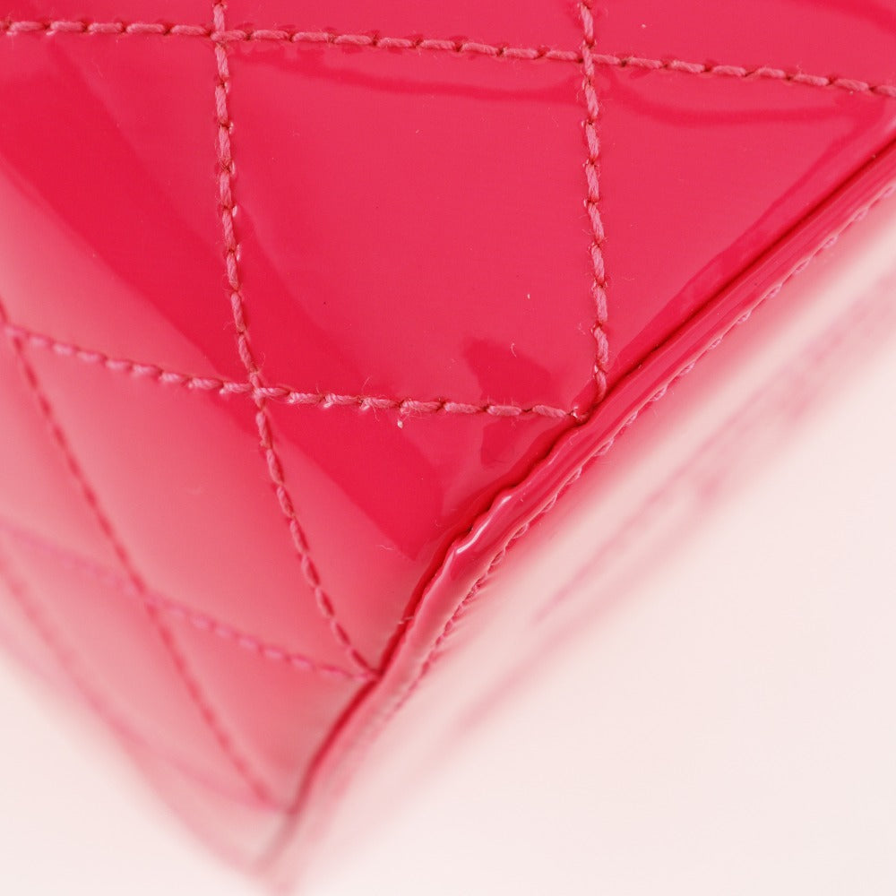 CHANEL Handbag Patent leather pink Party bag Matrasse Vanity Women Used Authentic