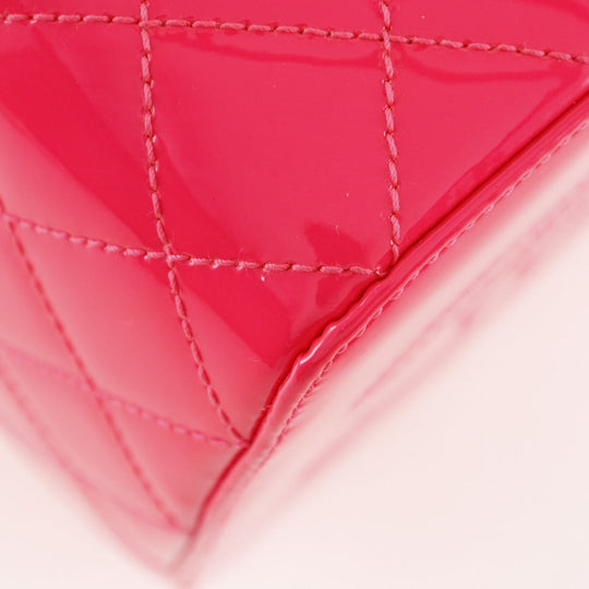 CHANEL Handbag Patent leather pink Party bag Matrasse Vanity Women Used Authentic