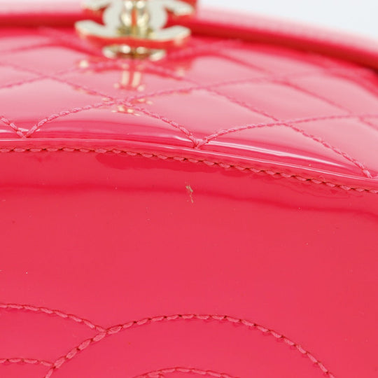 CHANEL Handbag Patent leather pink Party bag Matrasse Vanity Women Used Authentic
