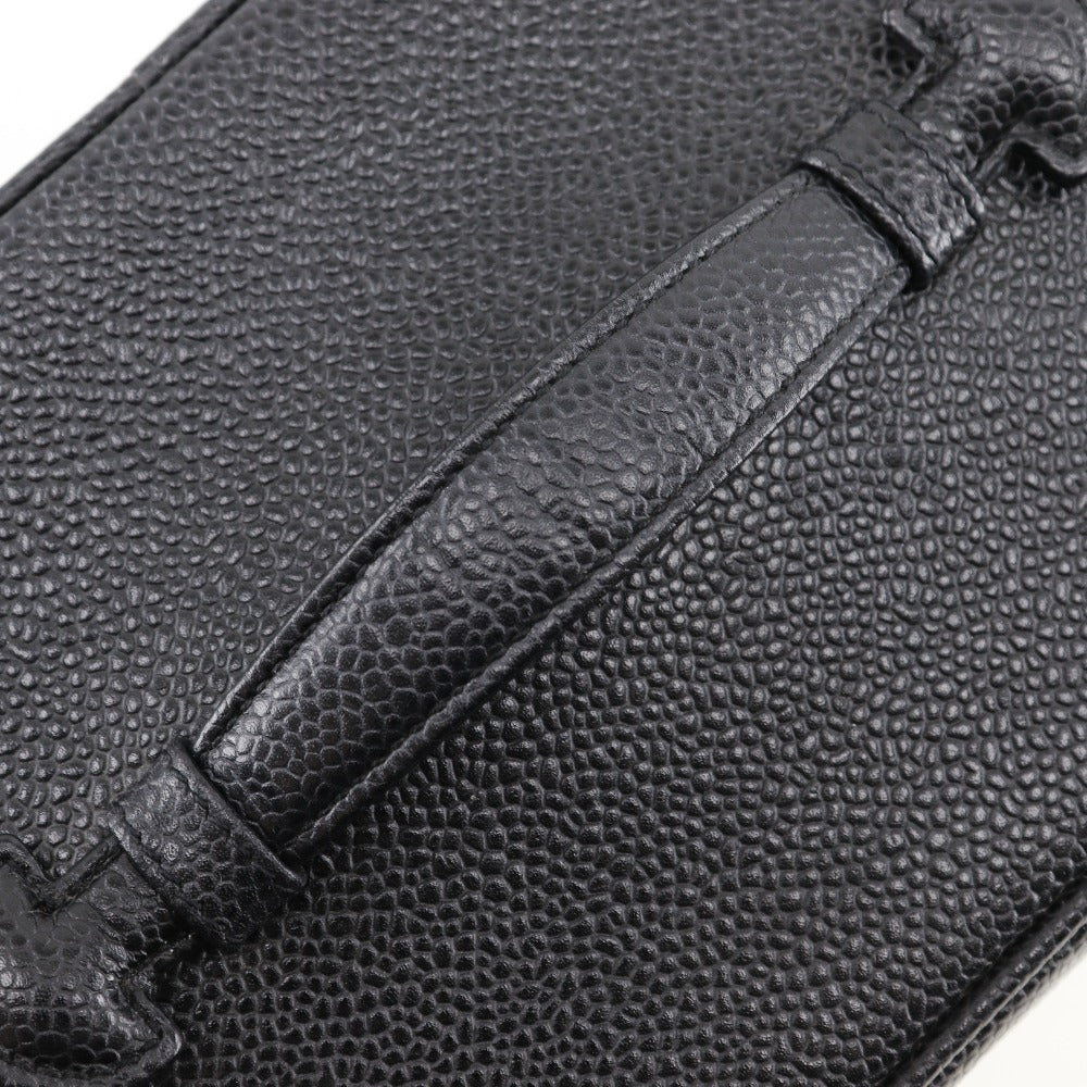 CHANEL Pouch A01998 Caviar skin black Handbag Vanity Women Used Authentic