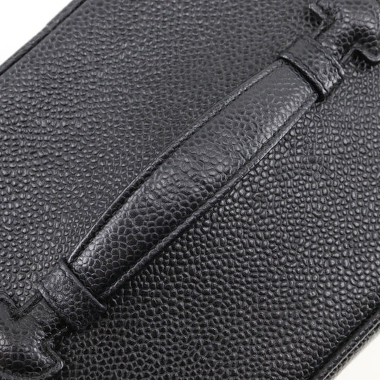 CHANEL Pouch A01998 Caviar skin black Handbag Vanity Women Used Authentic