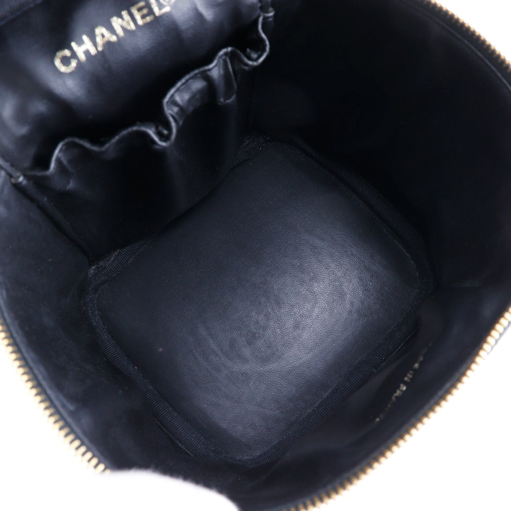 CHANEL Pouch A01998 Caviar skin black Handbag Vanity Women Used Authentic