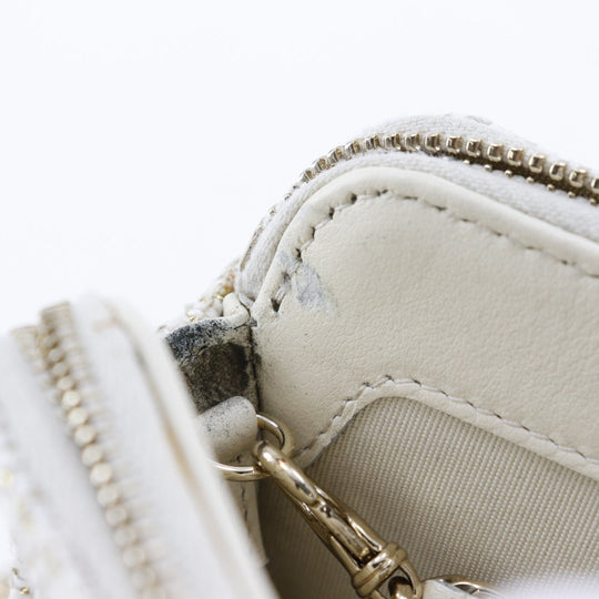 CHANEL Shoulder Bag A84415 tweed White 2-way clutch Deauville ChainShoulder Women Used Authentic