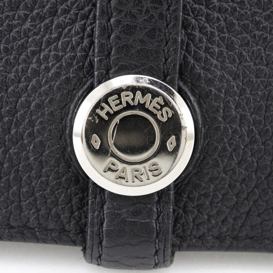 HERMES Long Wallet Purse Togo black Dogon GM unisex(Unisex) Used Authentic