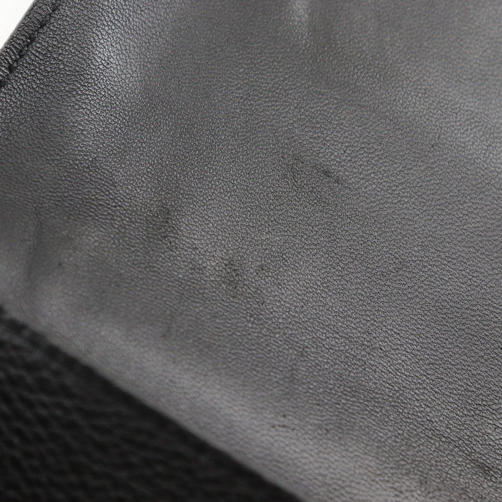 HERMES Long Wallet Purse Togo black Dogon GM unisex(Unisex) Used Authentic