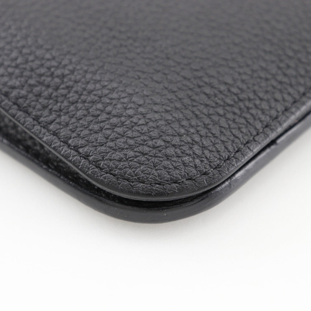 HERMES Long Wallet Purse Togo black Dogon GM unisex(Unisex) Used Authentic
