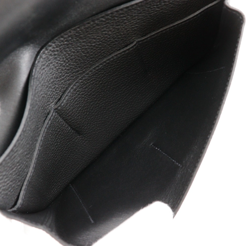 HERMES Long Wallet Purse Togo black Dogon GM unisex(Unisex) Used Authentic