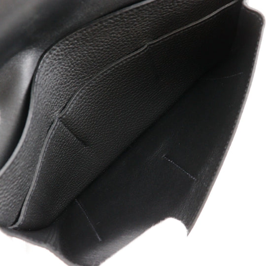 HERMES Long Wallet Purse Togo black Dogon GM unisex(Unisex) Used Authentic