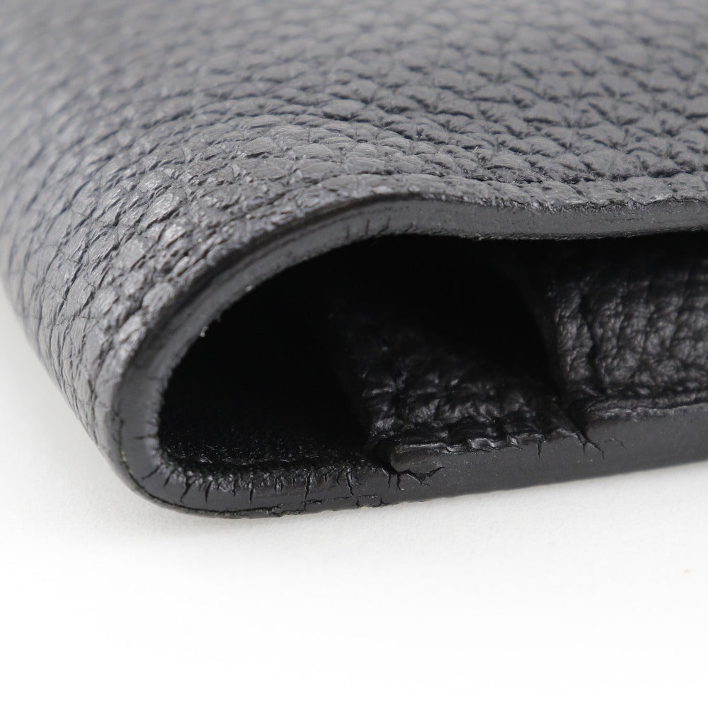 HERMES Long Wallet Purse Togo black Dogon GM unisex(Unisex) Used Authentic