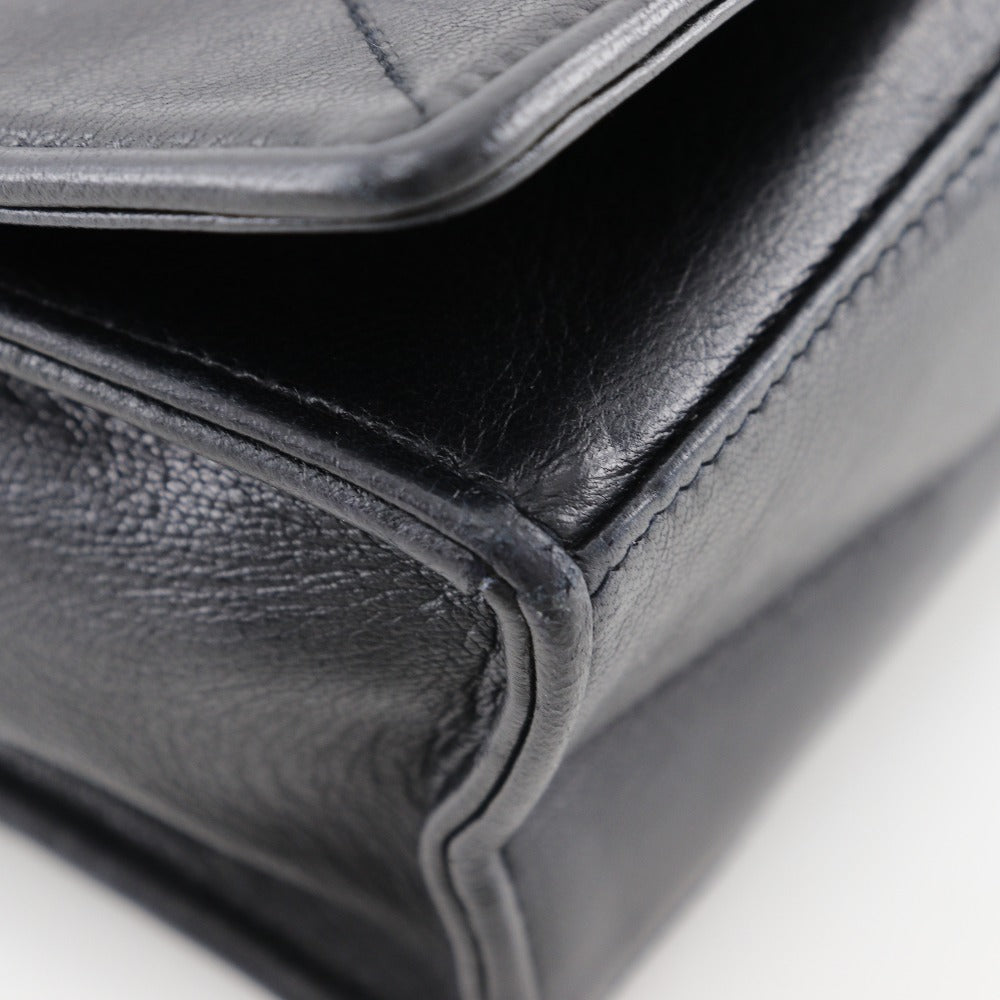 CHANEL Shoulder Bag lambskin black Matrasse Diamond stitch ChainShoulder Women Used Authentic