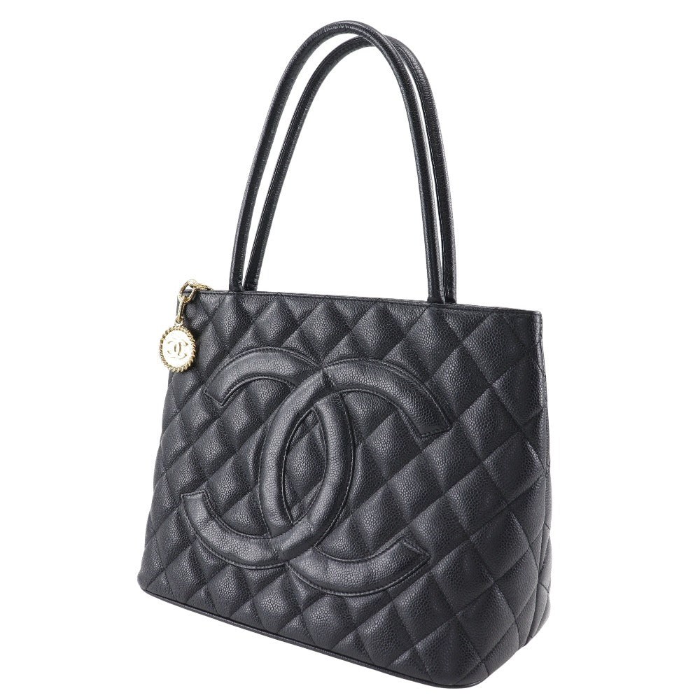 CHANEL Tote Bag A01804 Caviar skin black Replica Tote Women Used Authentic