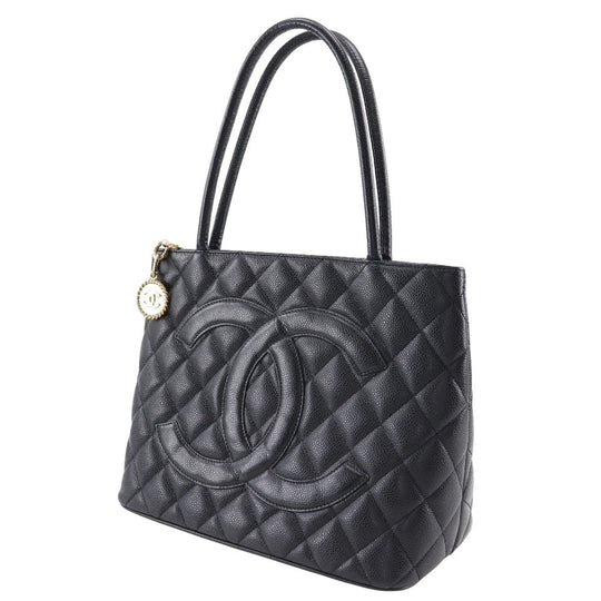 CHANEL Tote Bag A01804 Caviar skin black Replica Tote Women Used Authentic