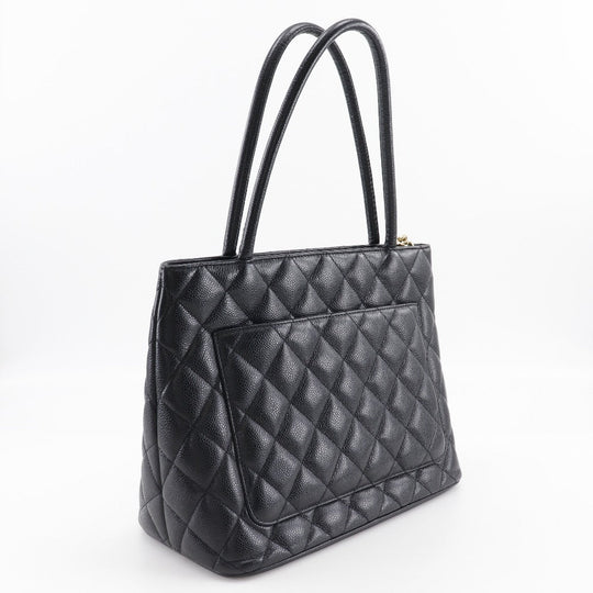 CHANEL Tote Bag A01804 Caviar skin black Replica Tote Women Used Authentic