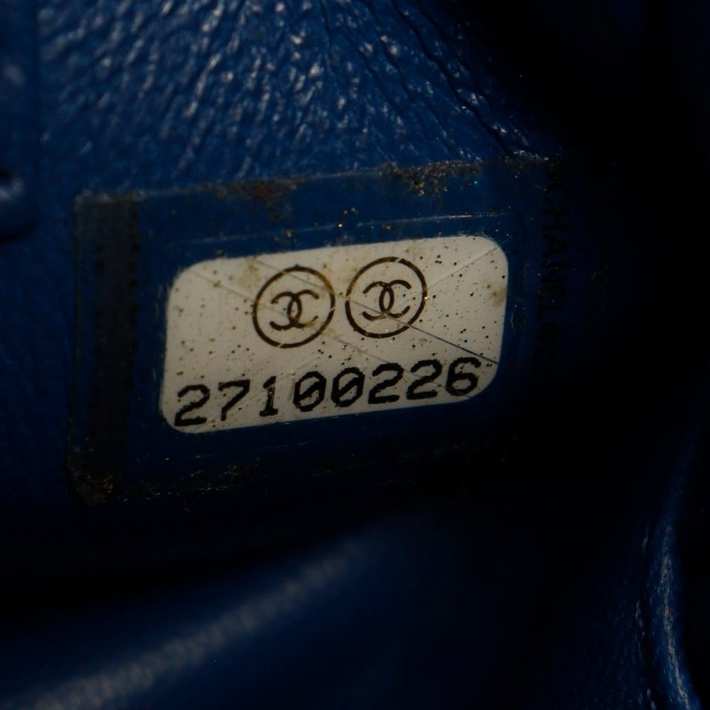 CHANEL Handbag Calfskin Blue 2WAYShoulder Trendy Bowling Bag Women Used Authentic