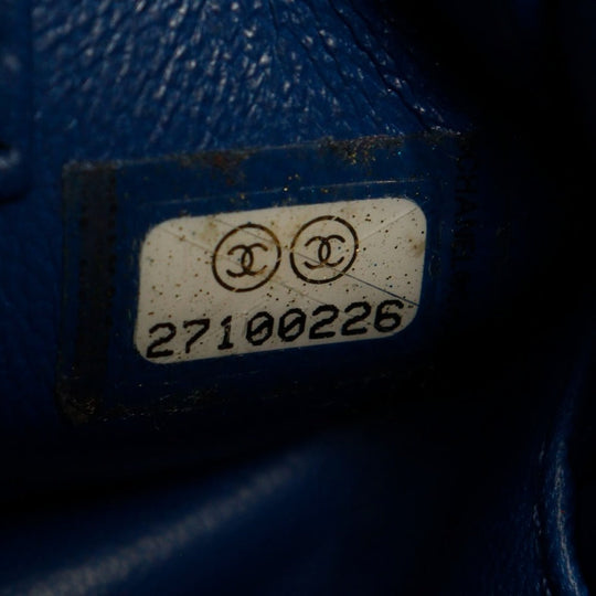 CHANEL Handbag Calfskin Blue 2WAYShoulder Trendy Bowling Bag Women Used Authentic