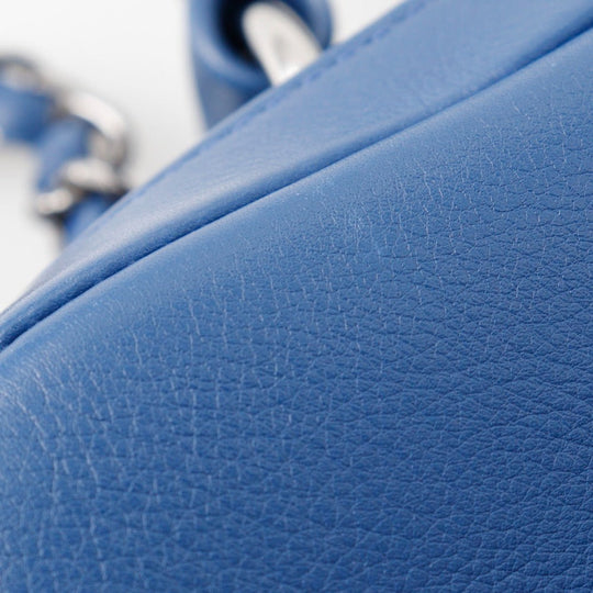 CHANEL Handbag Calfskin Blue 2WAYShoulder Trendy Bowling Bag Women Used Authentic