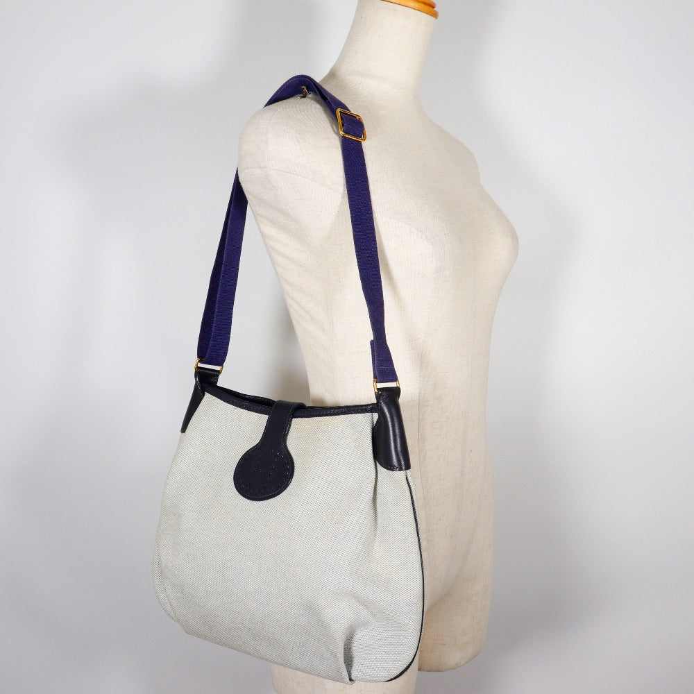 HERMES Shoulder Bag Tower ash Gray / navy Rodeo Women Used Authentic