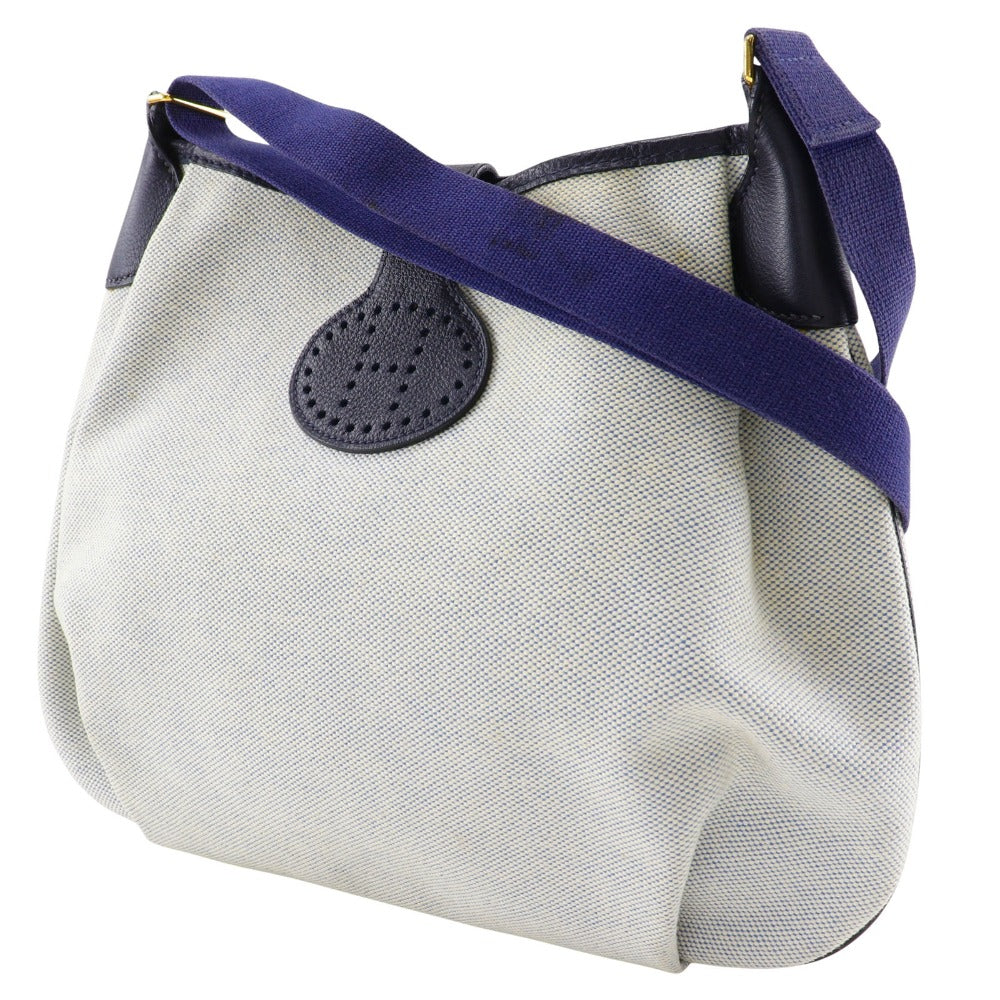 HERMES Shoulder Bag Tower ash Gray / navy Rodeo Women Used Authentic