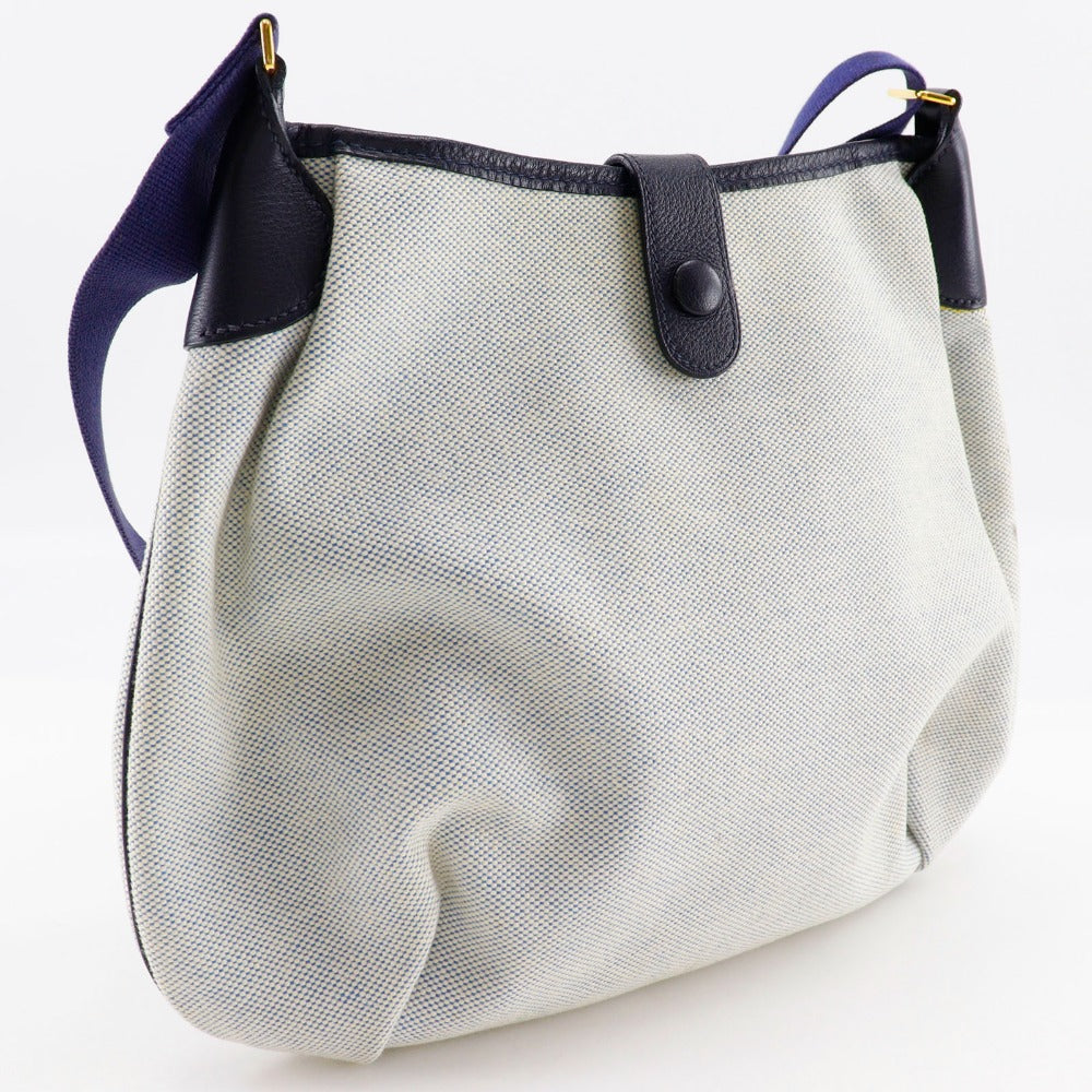 HERMES Shoulder Bag Tower ash Gray / navy Rodeo Women Used Authentic