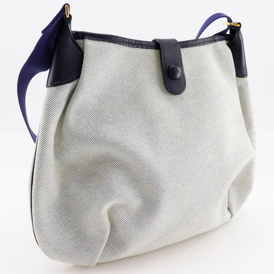 HERMES Shoulder Bag Tower ash Gray / navy Rodeo Women Used Authentic