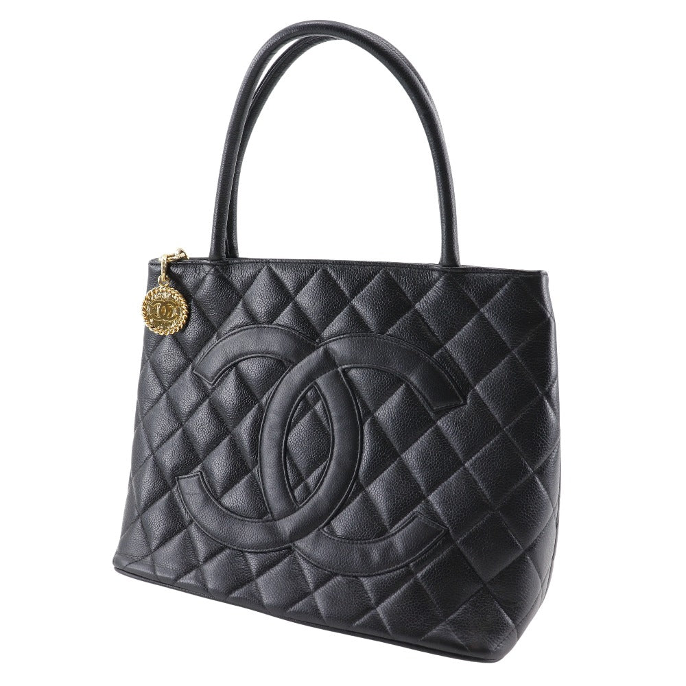CHANEL Tote Bag A01804 Caviar skin black Replica Tote Women Used Authentic