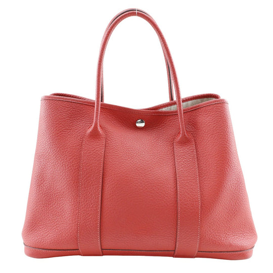 HERMES Tote Bag Negonda Red Garden party PM Women Used Authentic