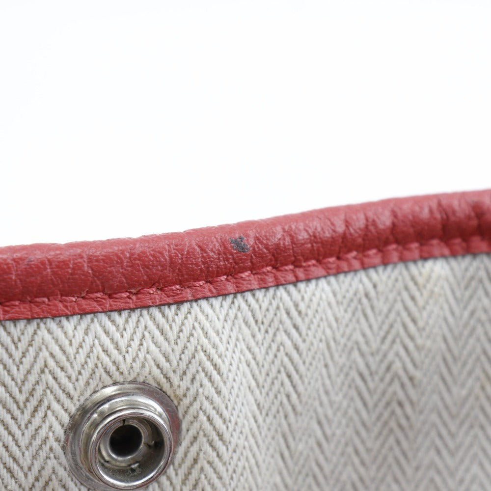 HERMES Tote Bag Negonda Red Garden party PM Women Used Authentic