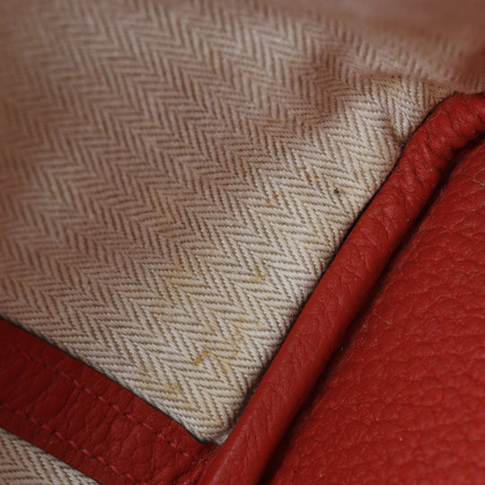 HERMES Tote Bag Negonda Red Garden party PM Women Used Authentic
