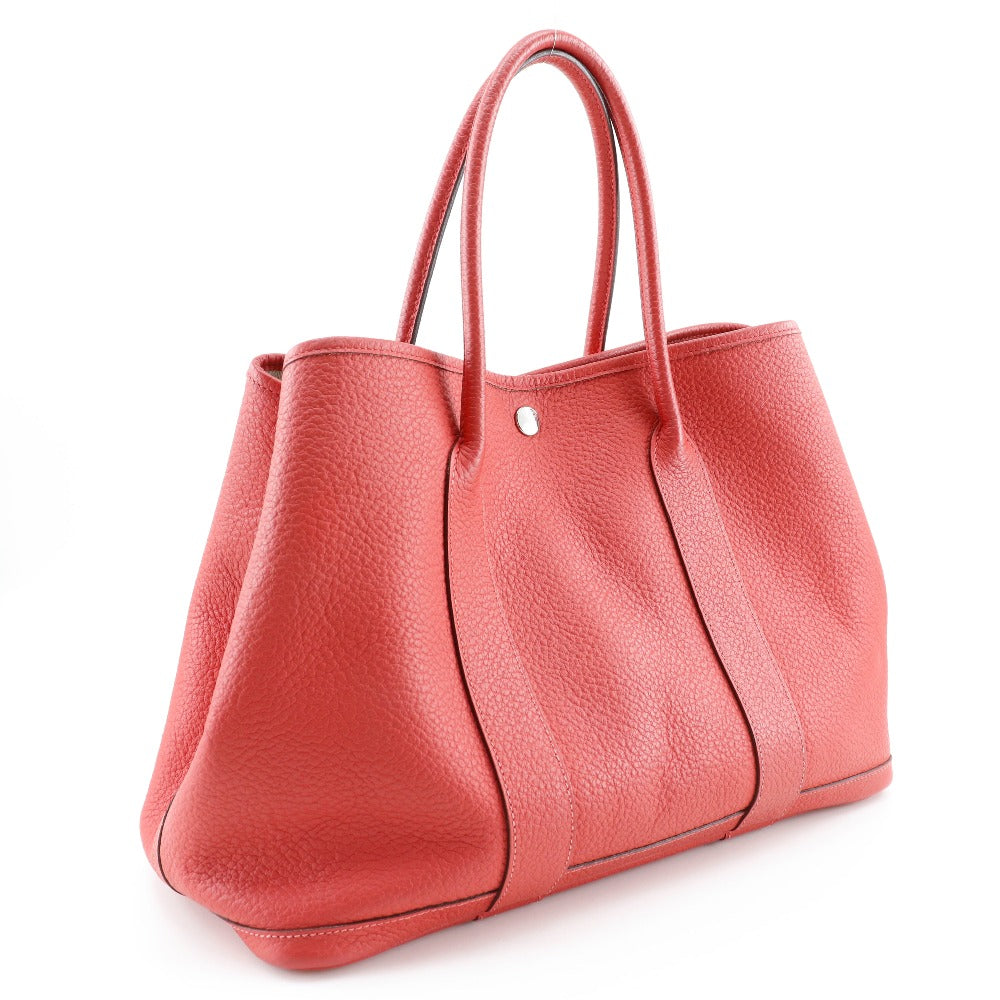 HERMES Tote Bag Negonda Red Garden party PM Women Used Authentic