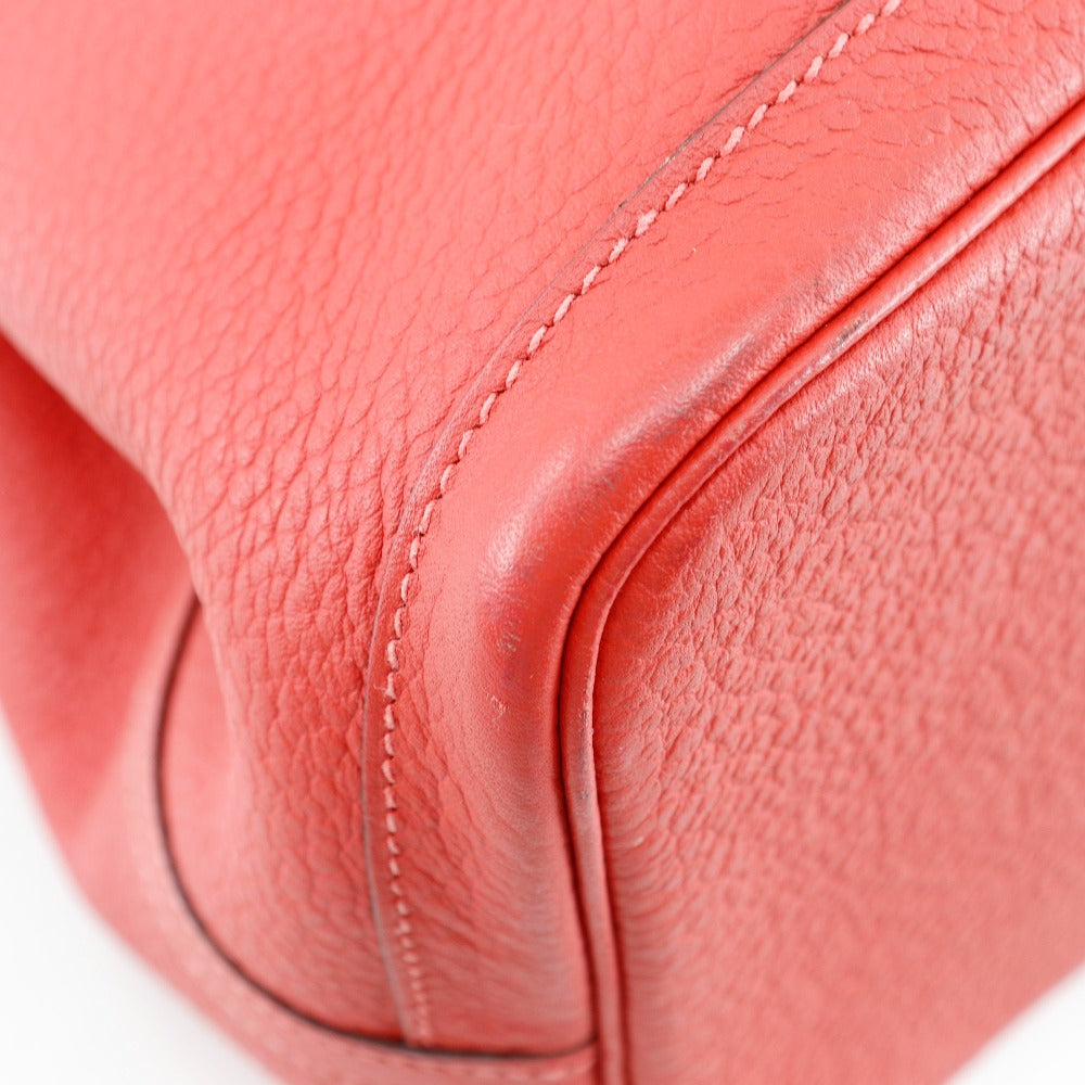 HERMES Tote Bag Negonda Red Garden party PM Women Used Authentic
