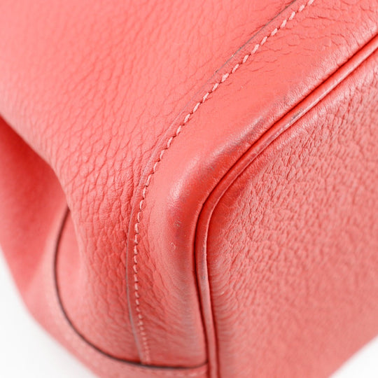 HERMES Tote Bag Negonda Red Garden party PM Women Used Authentic