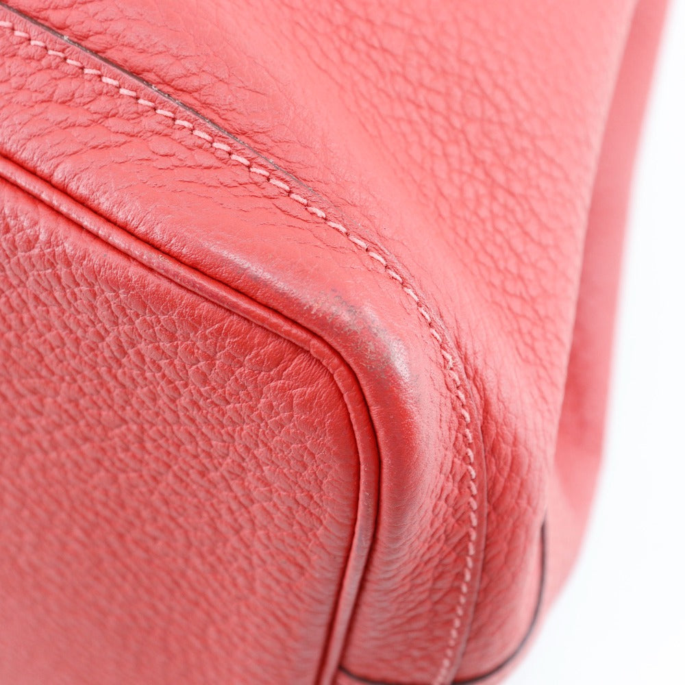HERMES Tote Bag Negonda Red Garden party PM Women Used Authentic