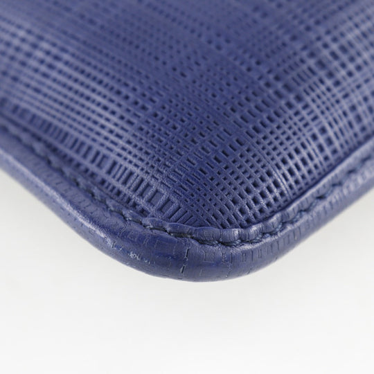 LOEWE Shoulder Bag Embossed leather Blue anagram unisex(Unisex) Used Authentic