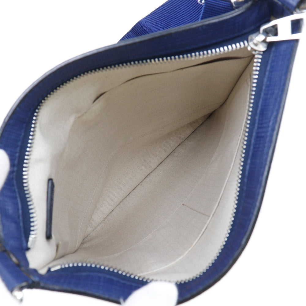 LOEWE Shoulder Bag Embossed leather Blue anagram unisex(Unisex) Used Authentic