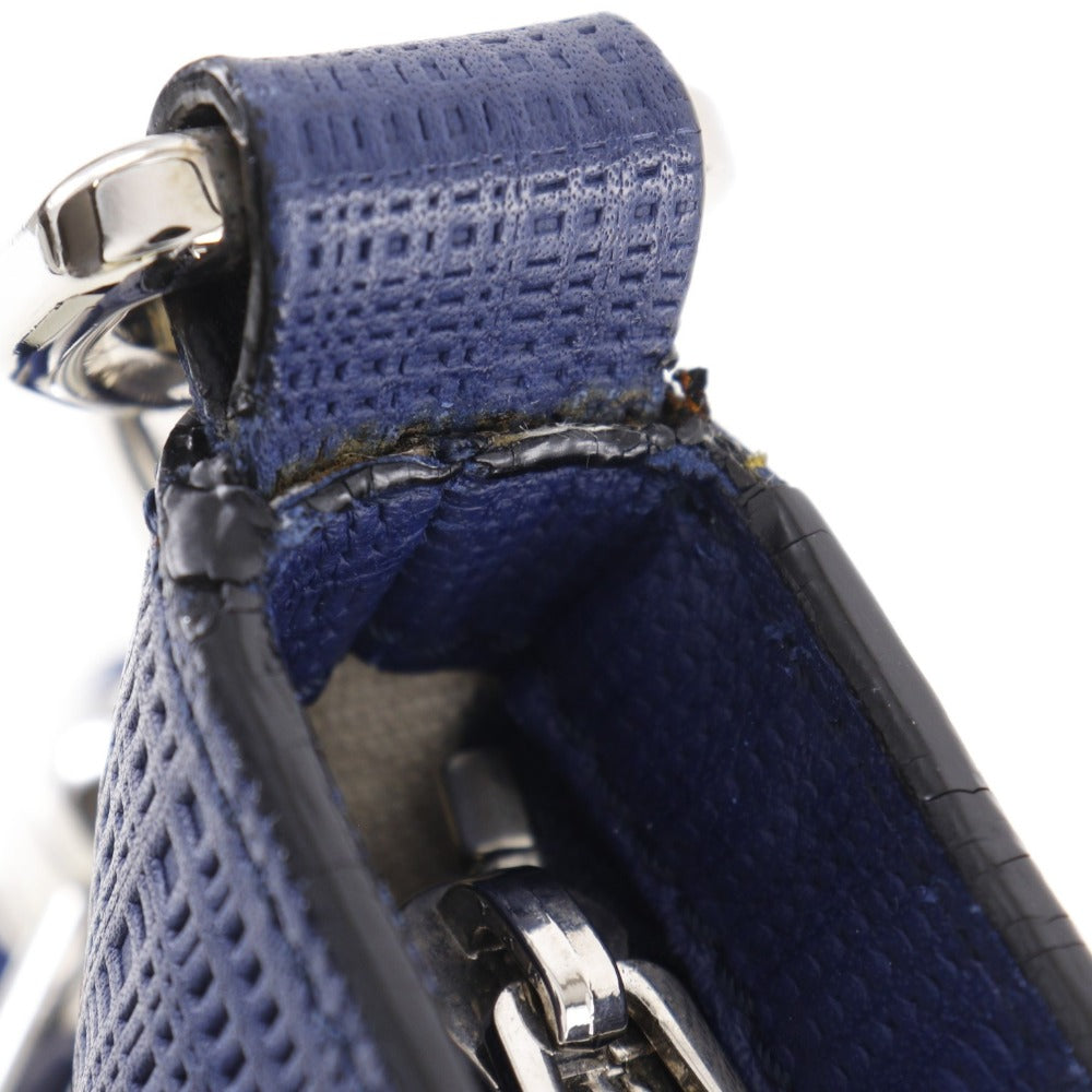 LOEWE Shoulder Bag Embossed leather Blue anagram unisex(Unisex) Used Authentic