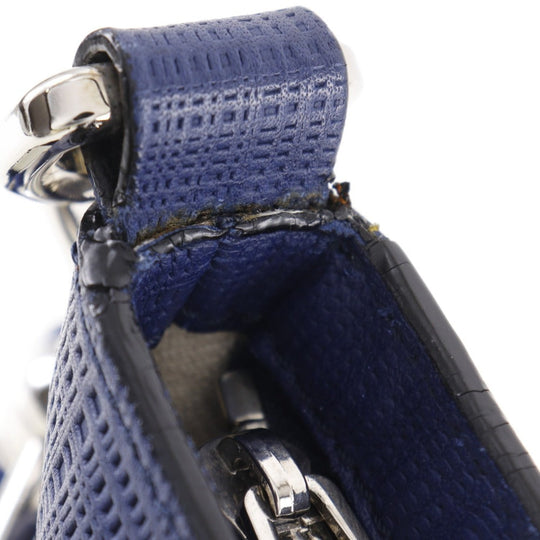LOEWE Shoulder Bag Embossed leather Blue anagram unisex(Unisex) Used Authentic