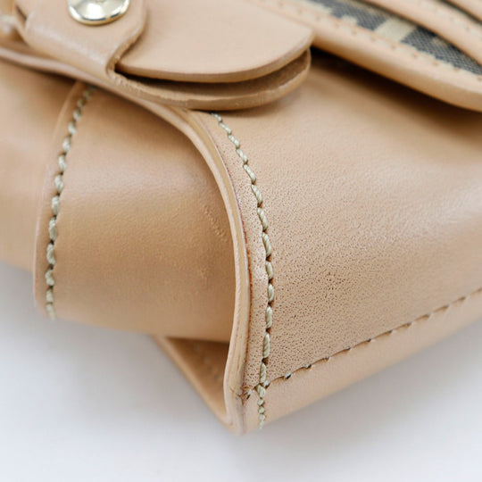 FENDI Shoulder Bag 8BR422 canvas beige one belt Zucchino Women Used Authentic