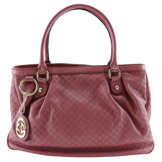 GUCCI Tote Bag 296835 ƒ}ƒCƒNƒ�ƒOƒbƒ`ƒVƒ} Sima leather pink Micro Guccisima Sukey Women Used Authentic