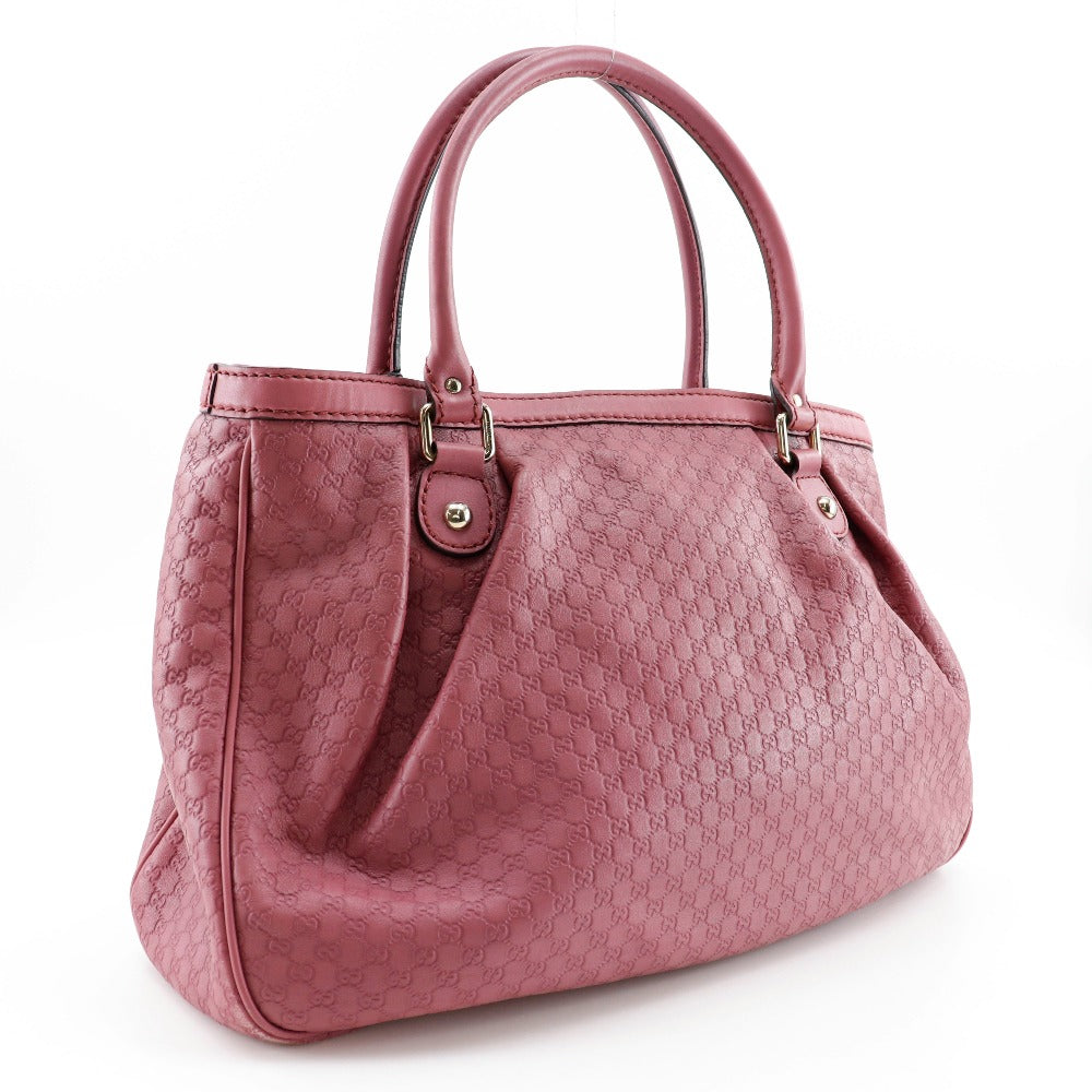 GUCCI Tote Bag 296835 ƒ}ƒCƒNƒ�ƒOƒbƒ`ƒVƒ} Sima leather pink Micro Guccisima Sukey Women Used Authentic