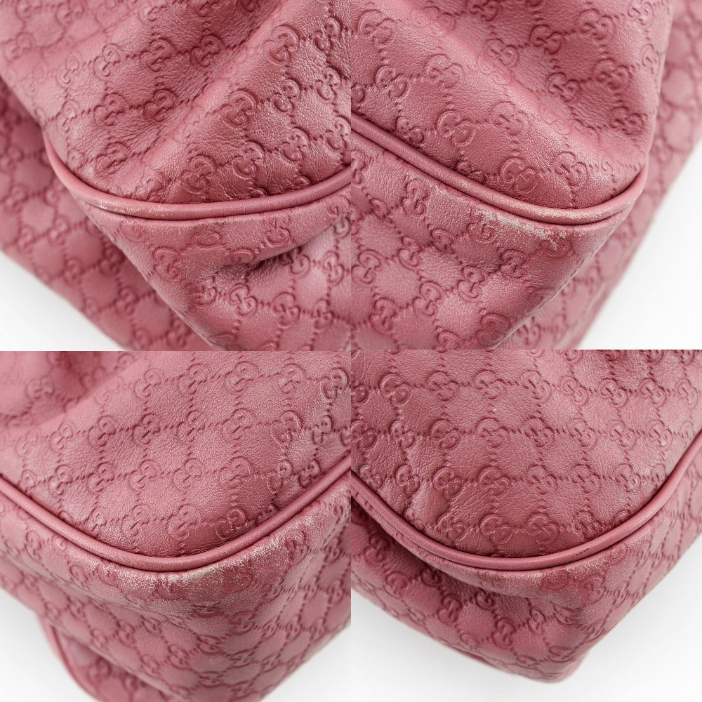 GUCCI Tote Bag 296835 ƒ}ƒCƒNƒ�ƒOƒbƒ`ƒVƒ} Sima leather pink Micro Guccisima Sukey Women Used Authentic