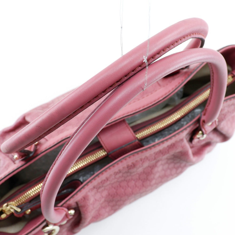 GUCCI Tote Bag 296835 ƒ}ƒCƒNƒ�ƒOƒbƒ`ƒVƒ} Sima leather pink Micro Guccisima Sukey Women Used Authentic