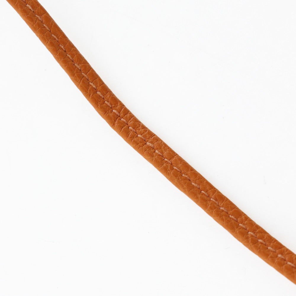 HERMES Other fashion goods Metal, Leather Orange / Silver Pendant Shifure Ultrasonic whistle Women Used Authentic