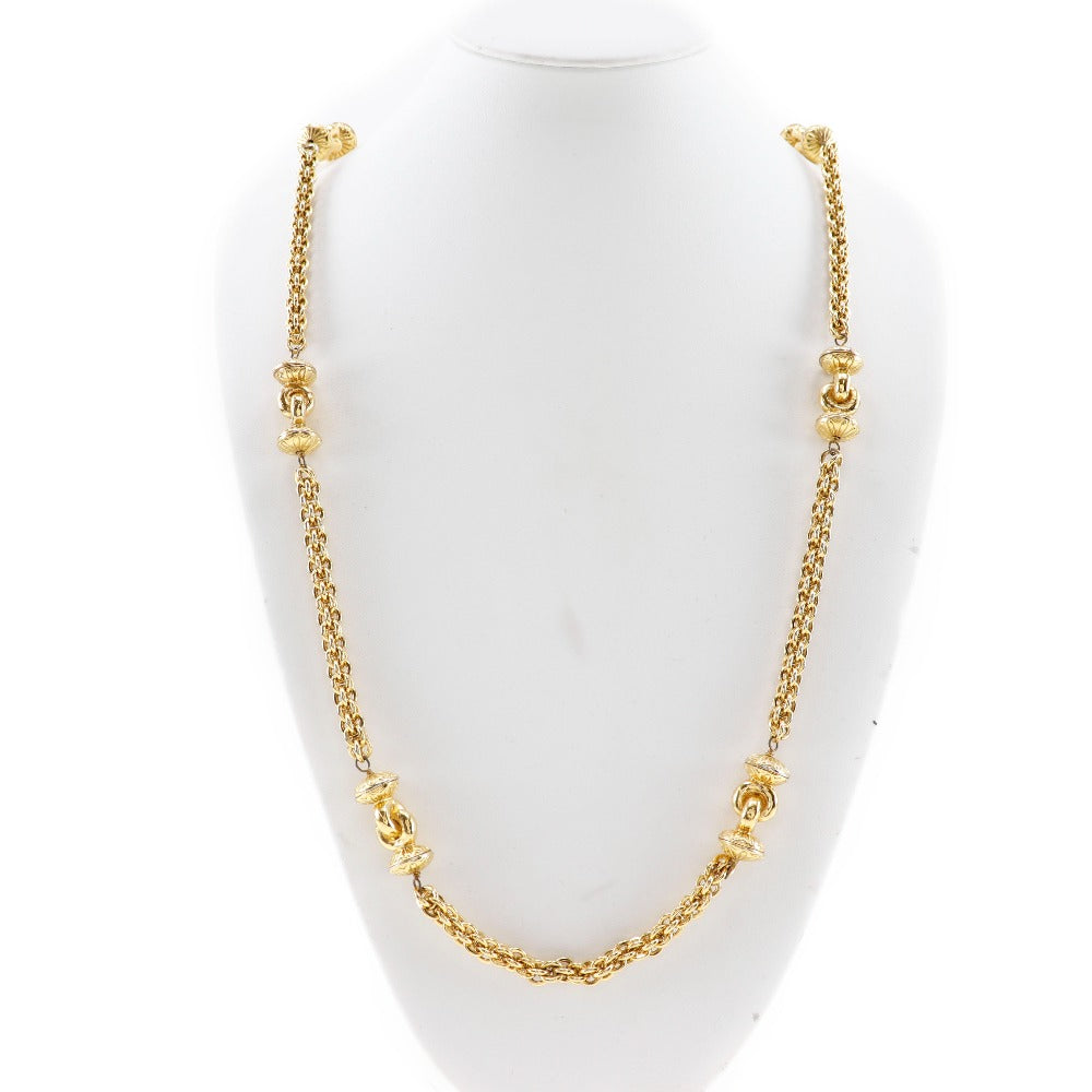 CHANEL Necklace Plated Gold gold vintage long Women Used Authentic
